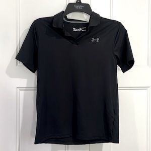 Under Armour polo - YXL. Black with gray emblem. Pristine !